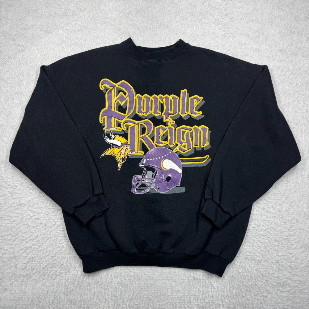 Vintage Minnesota Vikings NFL Sweatshirt by Logo 7 Crew Neck Men's Size XL